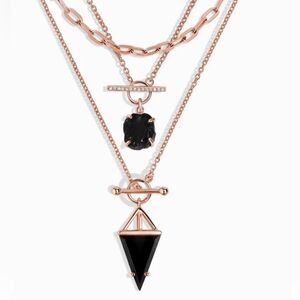 Moon Magic Black Obsidian Heroine T-Lock & Raw Crystal T-Lock Necklace Set